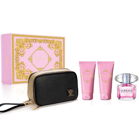 versace bright crystal gift set|Versace Bright Crystal with bag.